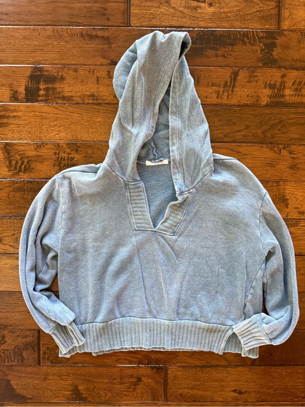 Project Social washed blue hooded sweatshirt